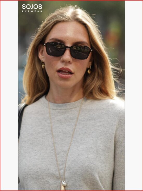 Retro Rectangular Polarized Sunglasses UV400 Protection Vintage Light Weight main image 6